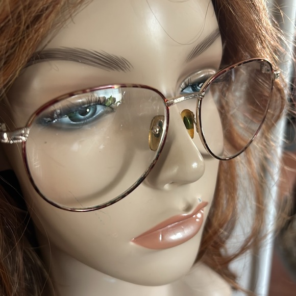 Vintage 80’s Gold Tortoise Shell Round Frame Glasses - Picture 2 of 7